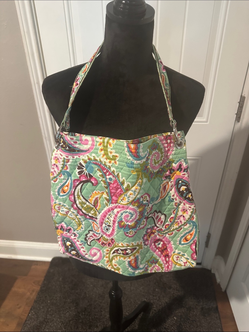Quilted Mint Paisley Shoulder Bag - Women